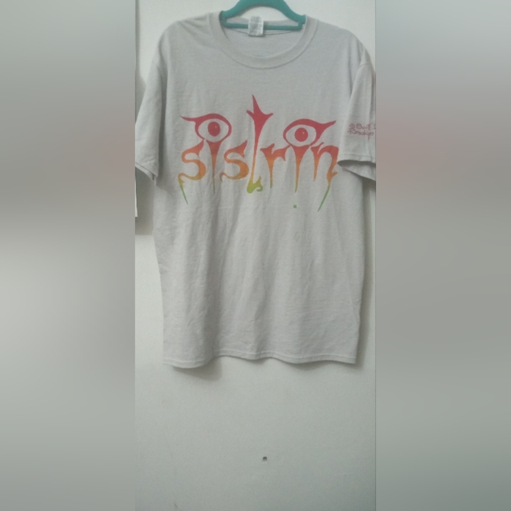 Sisirn Graphic Silk Screen T-Shirt Light Grey 🩶